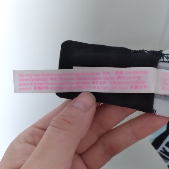 Pink Victoria's Secret Wear Everywhere Light Blue Spell Out Push Up Bra Size 32C - Picture 7 of 12